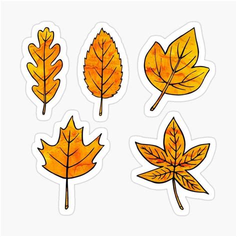 Yellow Leaves Sticker By Olooriel In 2021 Autumn Stickers Print