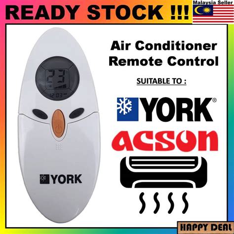 York Acson Air Cond Aircon Aircond Air Conditioner Remote Control