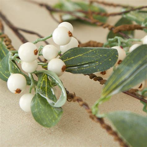 White Artificial Hypericum Berry Spray Stems Branches Floral