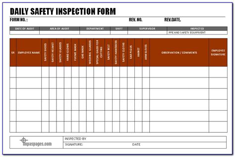 Site Inspection Report Template Excel