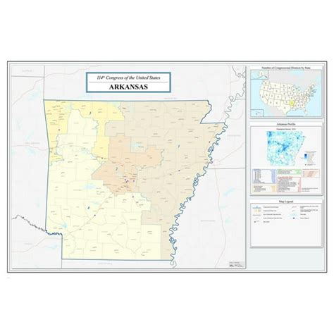 Arkansas Congressional District Map 114th Congress 12 Inch By 18