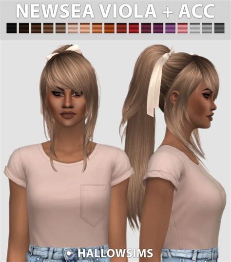 Newsea Viola Acc Hair Conversion At Hallow Sims Sims Hair Sims 4 Sims