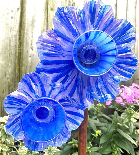 Recycled Glass Garden Flower Art Sun Catcher Etsy