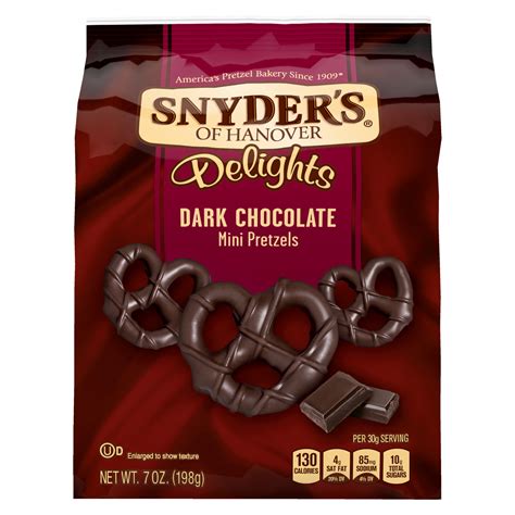 Snyders Of Hanover Pretzels Dark Chocolate Covered Pretzel Delights
