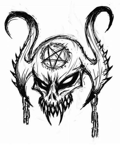 Skull Satanic Drawings Drawing Mrhide Patten Deviantart