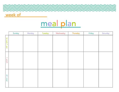 7 Best Images Of Blank Weekly Menu Templates Printables Meal Planning