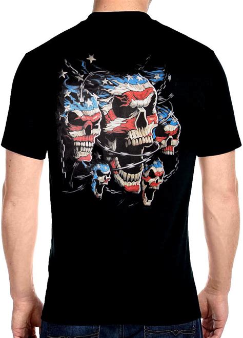 Can be quite complex to remove the white background from some designs (especially with hair or lots of small details). Mens Red, White And Blue Skulls With Chains Biker T-shirt ...