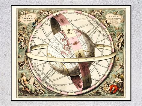 Map Of The Heavens Zodiac Map Planisphere Celeste Etsy
