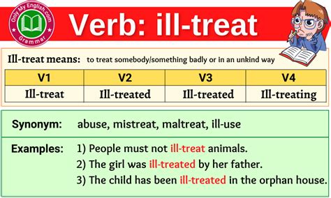 Ill Treat Verb Forms Past Tense Past Participle And V1v2v3