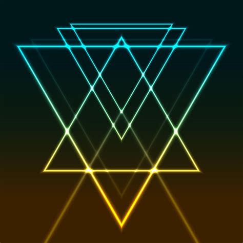 Premium Vector Abstract Glowing Neon Colorful Triangles Retro Background