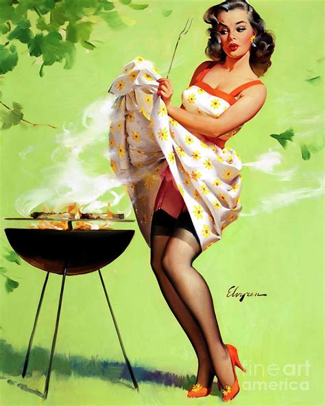 Gil Elvgren Smoke Screen Painting By Magical Vintage Pixels