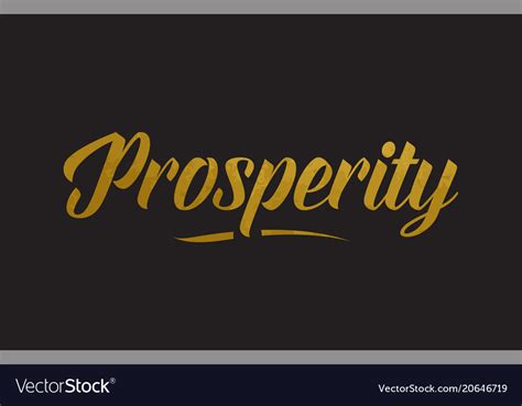 Prosperity Gold Word Text Typography Royalty Free Vector
