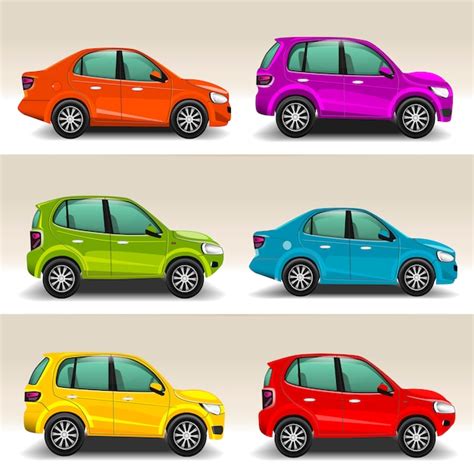 Premium Vector Colorful Cartoon Cars Illustration