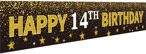 Ushinemi Happy 14th Birthday Banner Party Decorations 14 Years Old Birthday Backdrop Cheer To