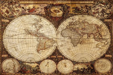 Antique World Map Antique Maps Vintage Posters Old Maps Vintage