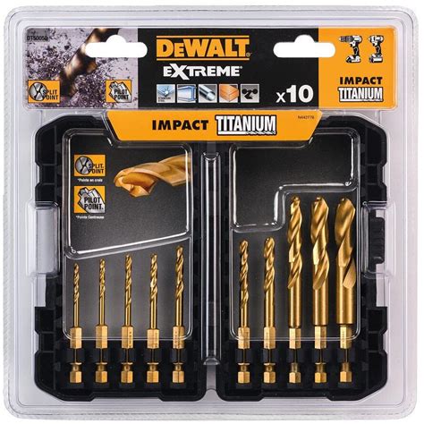 Dewalt Dt50050 Qz 10 Piece Impact Titanium Drill Bit Set From Lawson His