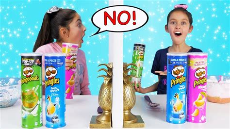 Twin Telepathy 3 Colors Of Glue Pringles Slime Challenge Youtube