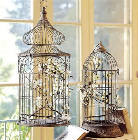 Our favorite paper heart wall decor. Decorating with Vintage Bird Cages