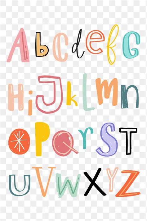 Alphabet Png Doodle Typography Font Set Free Image By