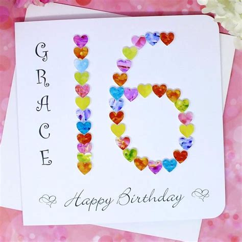 16th Birthday Card Personalised Age 16 Birthday Cards Etsy In 2020