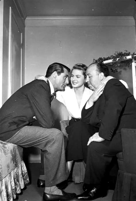 Alfred Hitchcock Cary Grant E Ingrid Bergman Durante El Rodaje De