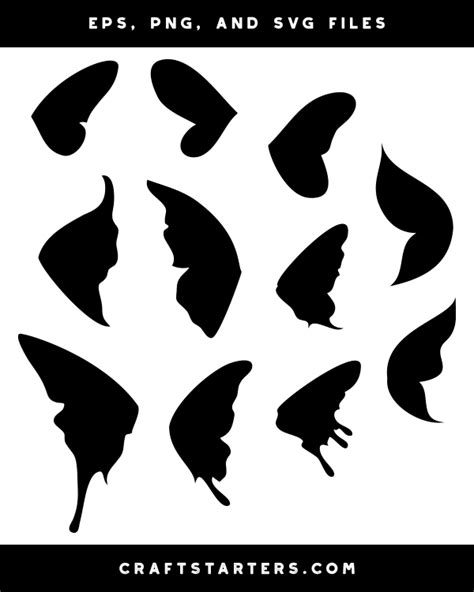 Butterfly Wing Silhouette Clip Art Butterfly Wings Art Butterfly