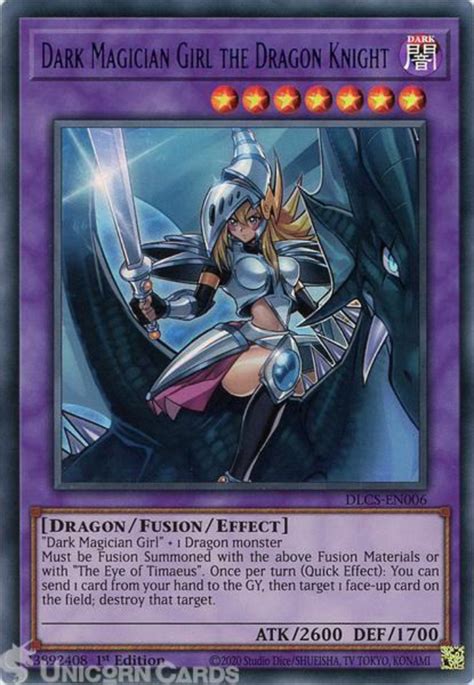 Dlcs En006 B Dark Magician Girl The Dragon Knight Blue Ultra Rare