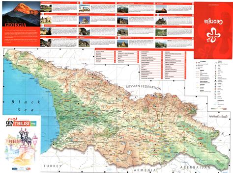 A Gran Escala Detallado Mapa Tur Stico De Georgia Con Relieve Todas