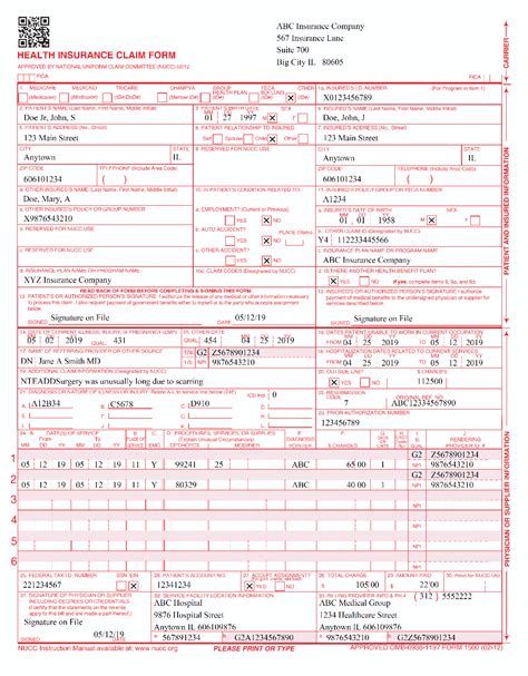 Cms 1500 Form Guide Printable Forms Free Online
