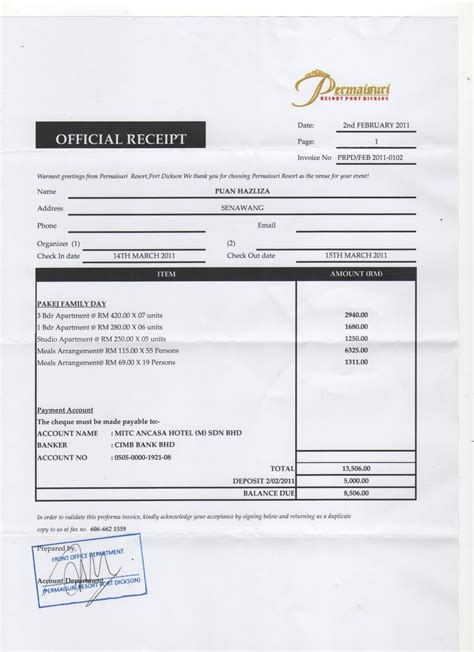 Fill out, securely sign, print or email your contoh resit pembayaran form instantly with signnow. ::Geng Kapal - The Seafarers' Family::: Costing
