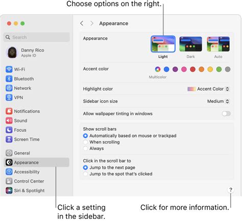 Customise Your Mac With System Settings Apple Support Uk