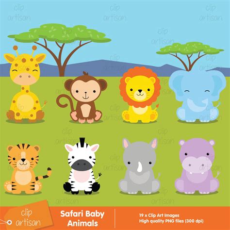 Safari Baby Animals Clipart Jungle Animals By Clipartisan