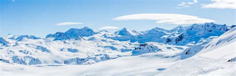 Panoramic Image Of Snow Mountains Stock Photo Image Of Freeze