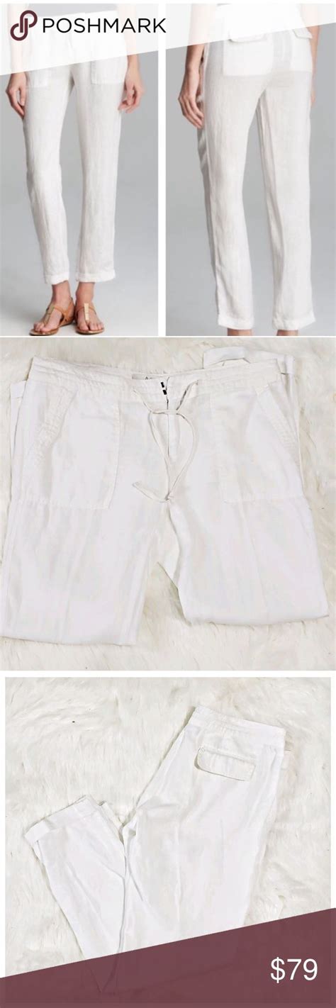 Joie Martesha White Linen Pants Size 6 Linen Drawstring Pants White Linen Drawstring Pants