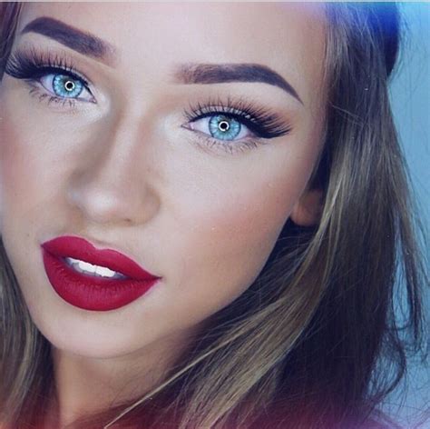 Best red lipstick for pale skin blonde hair blue eyes; Red lipstick, best with bright blue eyes | Gorgeous makeup ...