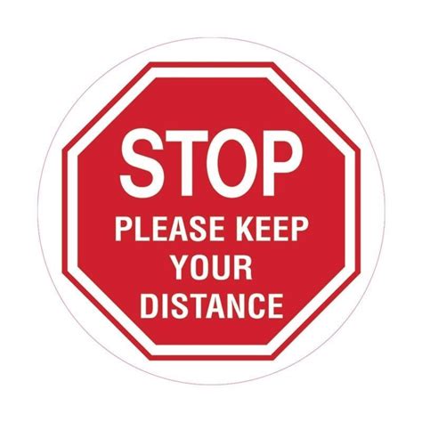 Brady Carpet Floor Marking Sign Stop Please Keep Your Distance 300mm