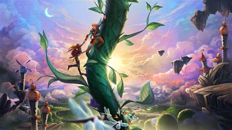 Fantastic World Fairies Clouds Fantasy Magical Beanstalk Artwork Disney