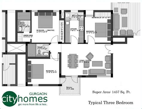 Floor Plan 1457 Sqft Prithvi Estates