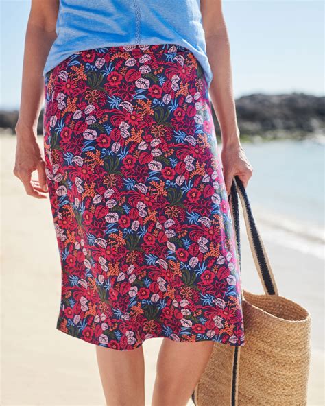 Multi Palm Print Womens Jersey A Line Skirt Woolovers Uk