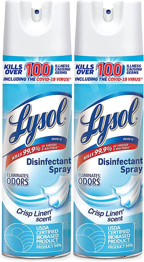 Lysol Disinfectant Spray Crisp Linen 38oz 2x19oz Amazonsg