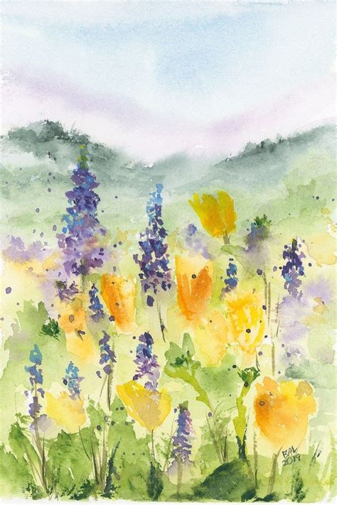 Desert Wildflowers Painting And Drawing Diy Watercolor Painting Flower