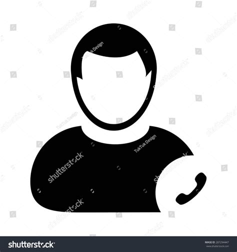 User Icon Vector Male Person Profile Avatar Symbol With Phone In A