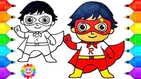 Free printable spring coloring pages. How to Draw a Super Hero boy Ryan from Ryan Toys Review ...