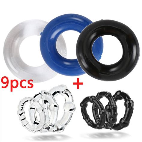 9X Silicone Cock Penis Ring Stay Enhancement Prolong Enlarger