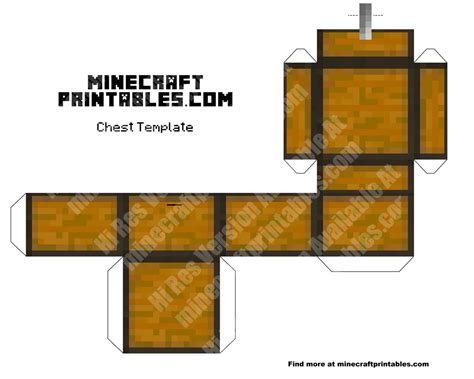Chest Minecraft Chest Printable Papercraft Template