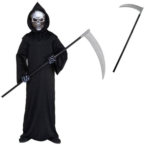Holographic Grim Reaper Kids Costume Set Costume Scythe Costume