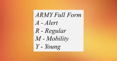 Army Full Form What Is The Full Form Of Army