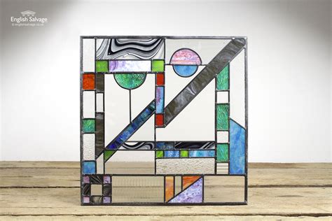 Mid Century Modern Geometric Stained Glass