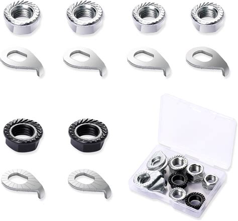 KALIONE 12 Pcs Bicycle Wheel Nuts Bike Wheel Axle Nut Hub M8 M9 5 M10 Steel Bicycle Hub Flanged