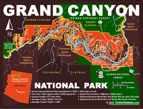 Grand Canyon National Park Map Sticker Grand Canyon Conservancy Store